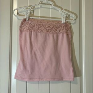 pink lace tube top/skirt